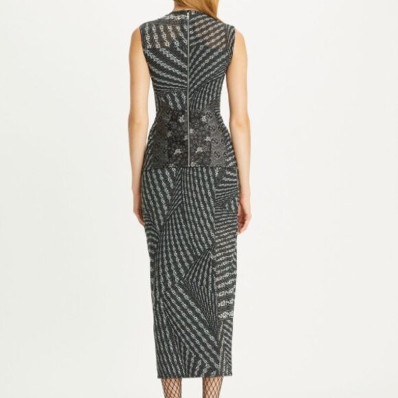 NWOT TORY BURCH FW 2023 Collection Mesh Skirt in Black Warped Lace M $1198 - Picture 11 of 11